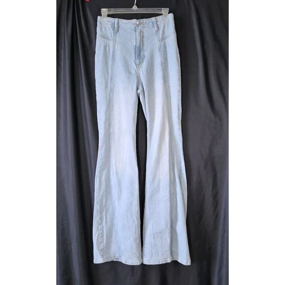 Free People x We The Free Light Indigo Stretch Florence Flare Jeans US 27 - Picture 4 of 8